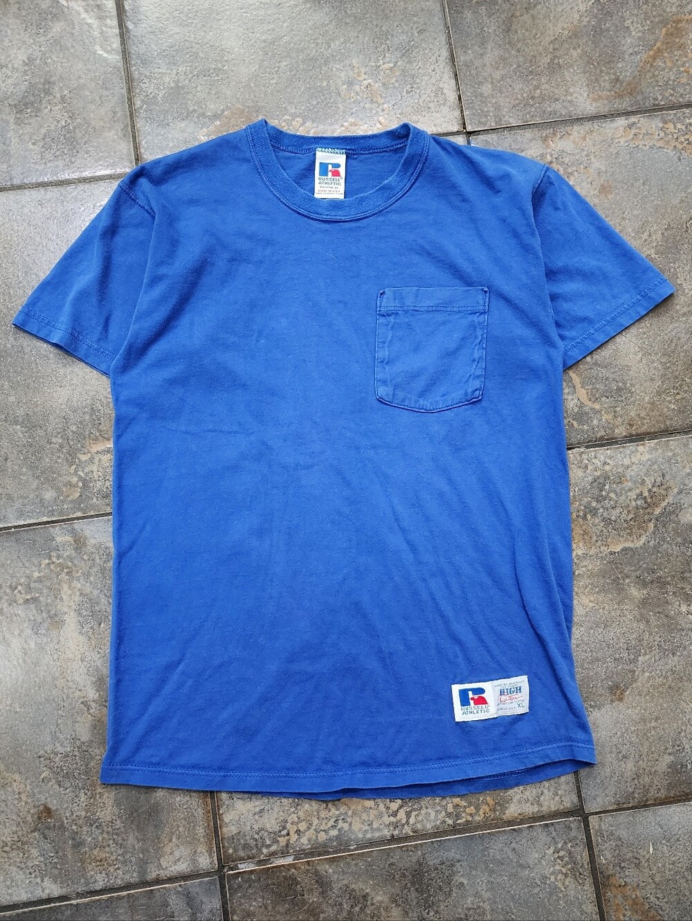 Vintage 90s Russell Athletic Youth XL Swordfish Marine Nature Pocket T Shirt